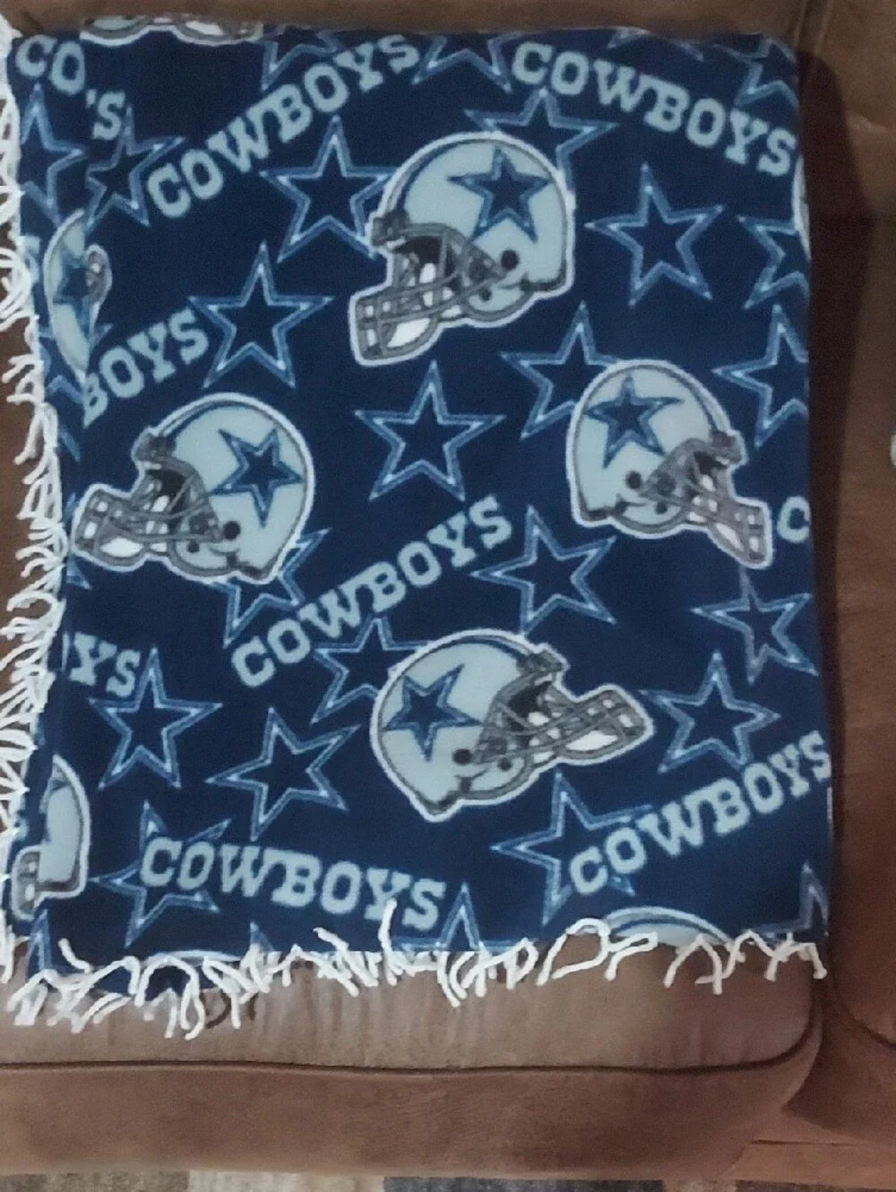 NFL Dallas Cowboys Navy Toss Fleece Blanket with Team Logos